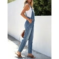 thumbnail image 3 of KelaJuan Women Denim Rompers Overalls, Adjustable Bib Jeans Pants Jumpsuits with Pockets Streetwear, 3 of 6