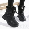 thumbnail image 2 of Xiaoxatg Women's Boots Thickening Warm Lace Up Fashion Non Comfortable Winter Footwear 7.5 Black, 2 of 9