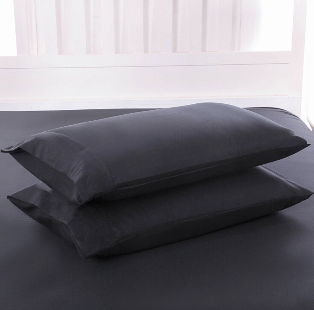 1 Pair Cotton Pillow Cases Solid Color Pillowcase Combed Pure Natural