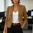 thumbnail image 2 of JGGSPWM Women's Business Casual Cropped Blazer Lapel Collar Long Sleeve Work Office Suit Jacket with Fully Lined Size S-XXL Yellow L, 2 of 9