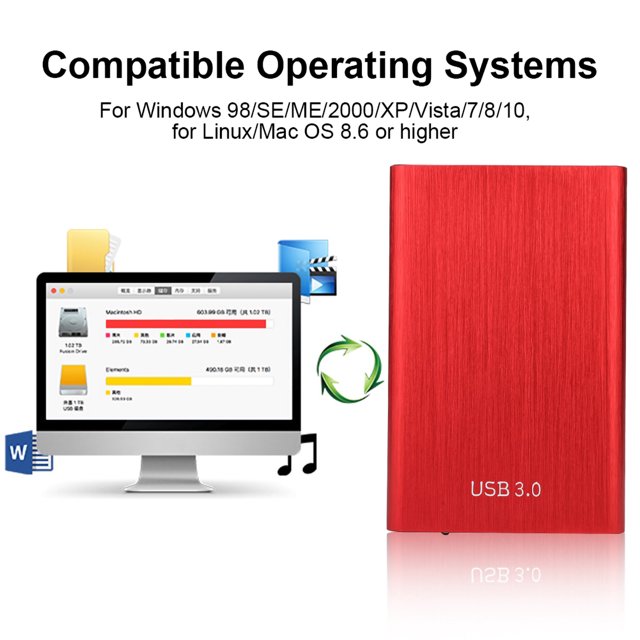 USB 3.0 to USB2.0 SSD Case, External Portable Professional SSD Case Hard Drive Enclosure Hard Drive Case for Men Women for 2.5 Inch 7-9.5MMHDD and SSD Laptop Hard Drive