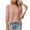 Pink, variant on Women's 3/4 Sleeve Textured Blouse Round Neck Puffed Cuff Casual Shirts Loose Fit Comfortable Tunic Tops for Daily Wear Yellow M