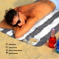 thumbnail image 4 of Exclusivo Mezcla 4-Pack Large Cabana Stripe Lightweight Soft Microfiber Beach Towels, Highly Absorbent Travel Pool Towel(Grey,30"x60"), 4 of 8