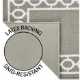 thumbnail image 6 of Washable Skid-Resistant Runner Rug, Trellis Border, Light Grey and White, 26" x 60", 6 of 8