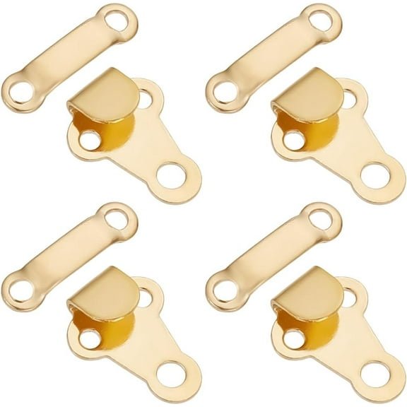 1 Box 30 Pairs Sewing Hooks and Eyes Closure Set Brass Trouser Fasteners Closure Metal Hook and Eye Fasteners Metal for Trousers Clothing Skirt Dress Bra Fasteners Sewing DIY Craft