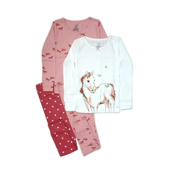 Carter's Girl's 4-Piece Sweet Horse and Butterfly 4-Piece Pajama Set (Size 4)