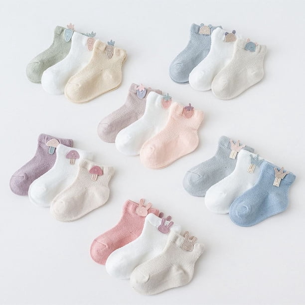 3 Pairs/lot Baby Socks Mesh Socks Thin Cotton Models Boys Girls Socks Boneless Suture Newborn Socks Accessories Children SocksFor Girls RabbitM 1-3 Years Old He Qiyong unisex