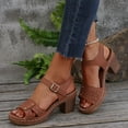 thumbnail image 4 of Women'sandals Oofas Fashion Women Casual Round Head Comfy Sandals Beach Casual Sandals Shoes Brown, 4 of 9