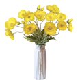thumbnail image 1 of Artificial Flowers 5Pcs Poppies Flowers Artificial Silk Flowers for Home Office Wedding Outdoor Decor (Yellow), 1 of 5
