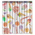 thumbnail image 1 of ABPHQTO Sweet Lollipop Candy Cane Ice Cream Muffins Cortina de ducha de poliéster impermeable y ganchos 160x180 cm, 1 of 1