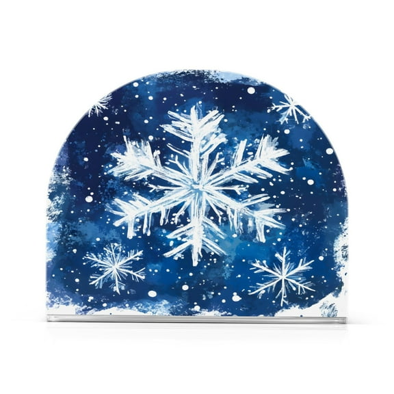 Ryvnso Christmas Snowflakes Hand Paint Acrylic Napkin Holder Table Kitchen Paper Tissue Organization