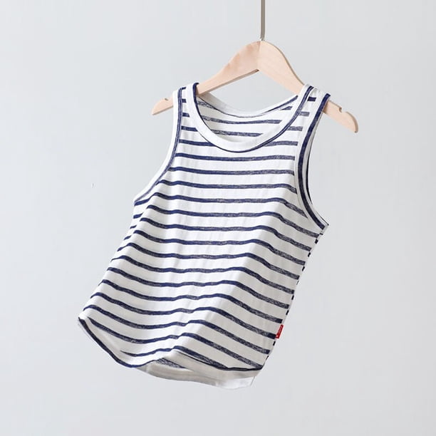Camiseta a rayas para niños y niñas, ropa de verano, trajes, camisetas de algodón, Tops qym unisex