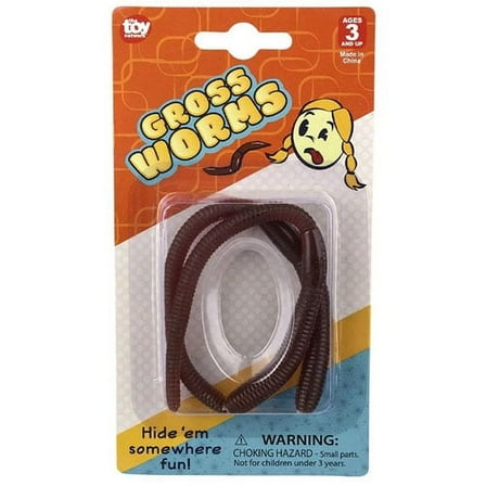 Rhode Island Novelty - Joke Gag Toys - GROSS WORMS [Pack of 2]