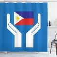 thumbnail image 1 of Ambesonne Filipino Shower Curtain, Hands Showing Flag, 69"Wx84"L, Multicolor, 1 of 3