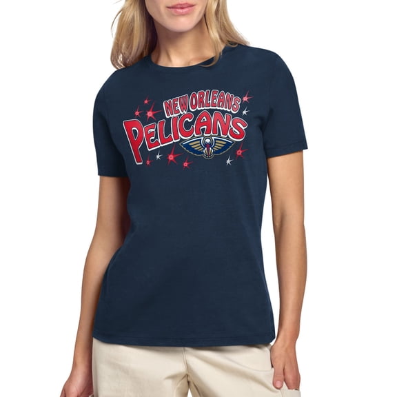 Women's Starter Navy New Orleans Pelicans Fireworks T-Shirt