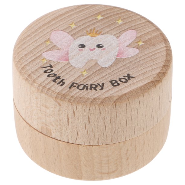 Caja de madera para guardar dientes de leche, caja para guardar dientes de niños, caja de hadas