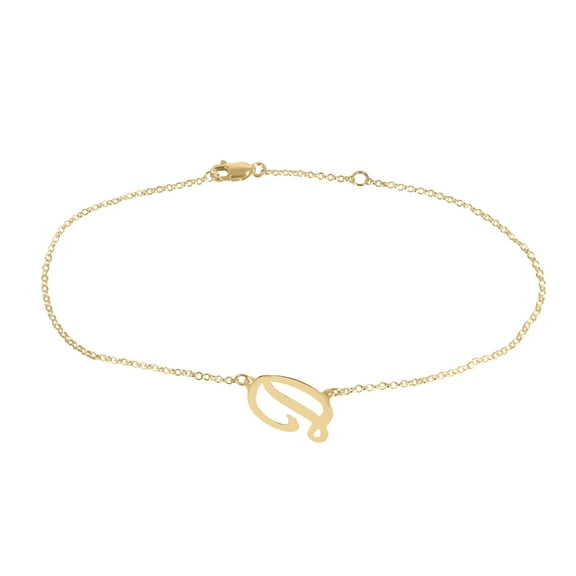 14kt Gold Plated Script Initial Anklet