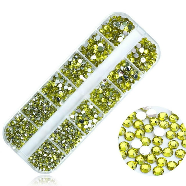 12Grid Nail Art Rhinestones Round Nail Gems 3d Glitter Nail Art Decorations Nail Stones Nail Jewelry Nail Crystals blue moonlight