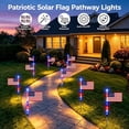 thumbnail image 3 of 8 Piece Solar American Flag Pathway Stake Light Set, Patriotic Red White Blue Waterproof LED Outdoor Yard Garden Stake with 8 Lighting Modes for 250th Anniversary, 4th of July Decoration, 3 of 8