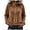 Brown, variant on Women Quarter Zip Pullover Long Sleeve Velvet Sweatshirt Soft Cozy Lightweight Fall Winter Casual Loose Fit Tops Warm Outdoor Sports Wear XL