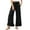 Black, variant on Timegard Womens Pants Ruffle Wide Leg Drawstring Elastic Waist Loose Comfy Lounge Trousers Solid Color