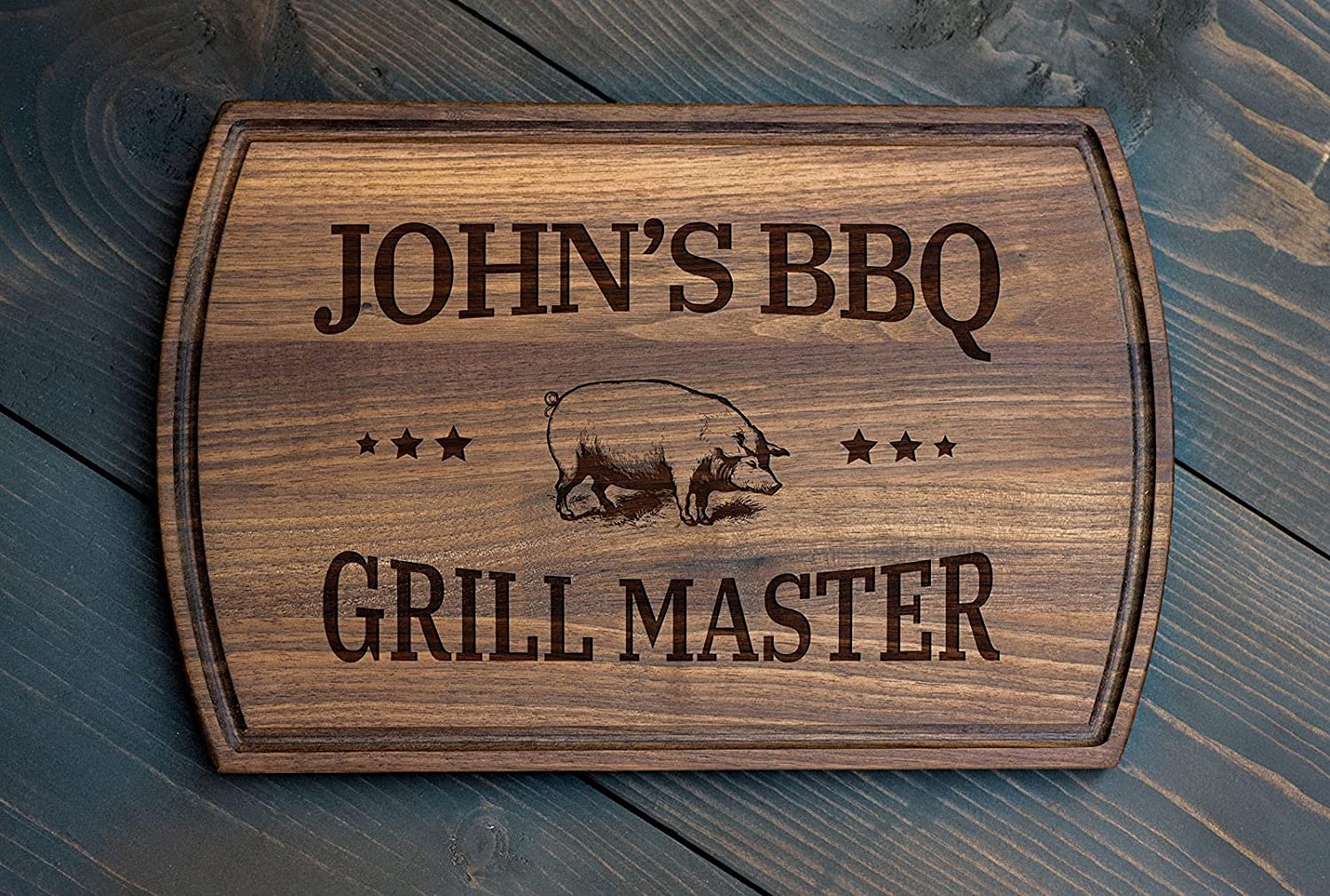 Grill Master Personalized Wood Cutting Board