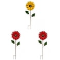 thumbnail image 1 of 3x jardín escultura flor viento regalos para patio trasero decoración, 1 of 9
