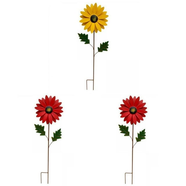 3x jardín escultura flor viento regalos para patio trasero decoración