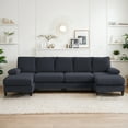 thumbnail image 2 of BALUS 114" Linen U Shaped Sectional Sofa, Oversize Modular Couch and Sofa for Living Room, 4-Seat Sectioanl Sofa with Chaise, Dark Grey, 2 of 7