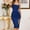 Blue, variant on Sequin Dress for Women,Fashion Sleeveless Backless Solid Color Suspender Slit Gown