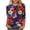 Red-02, variant on Women Patriotic Top Red White Blue Shirt 3/4 Sleeve Plus Size Print Loose Crew Neck Blouse Fashion Casual Comfort S-5XL