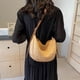 thumbnail image 3 of Bolso de paja tejido, bolso hobo grande de moda con cremallera, bolso de mano informal, bolso de viaje de vacaciones, bolso de media luna para mujeres y niñas, 3 of 9