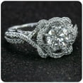 thumbnail image 3 of HeartsAndYou 4ct Round Cut Moissanite Elegant Vintage Inspired Solitaire Queen Ring 18k White Gold over Silver, 3 of 7
