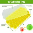 thumbnail image 1 of Bandejas de cubitos de hielo de panal de abeja de 37 cavidades, molde de cubitos de hielo de silicona reutilizable, máquina de hielo sin BPA con tapas extraíbles, 13 cavidades creativas, 1 of 4