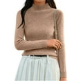 thumbnail image 2 of Women's Soft Turtleneck Knit Sweater Base Layer Top for Fall and Winter Wear, Perfect for Holiday Season and Daily Comfort, Warm and Elegant,Camel,M, 2 of 5