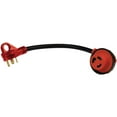 thumbnail image 2 of Valterra A10-3030D90 Mighty Cord 90° Detachable 12" Adapter Cord - 30AM to 30AF, Red (Bulk), 2 of 3