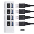 thumbnail image 4 of Adaptador de alta velocidad Hub USB 3.0 de 4 puertos con interruptor de encendido/apagado para PC (blanco)-195945.01, 4 of 8