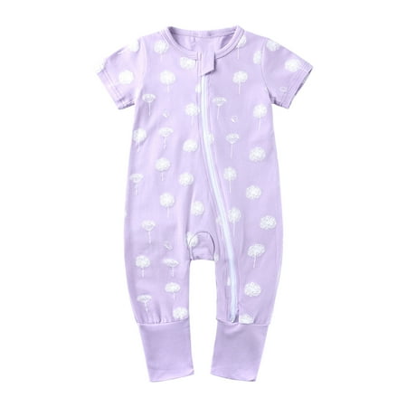 

Pejock Newborn Baby Girl s Boy s Romper Jumpsuit Organic Cotton One-Piece Coverall Toddler Short Sleeve Zipper One-piece Pajamas Romper Jumpsuit 3M-3Years