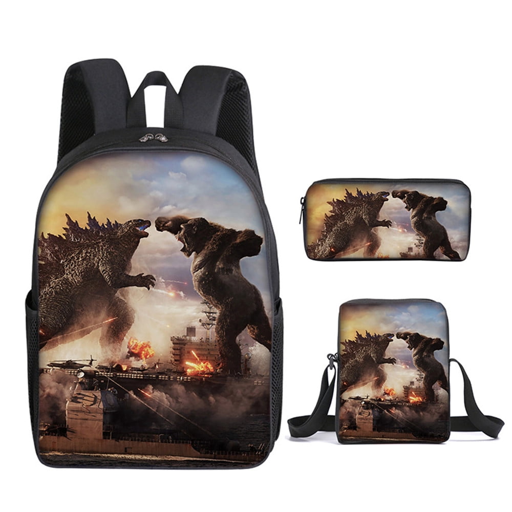 Godzilla vs King Kong schoolbag three-piece combination set