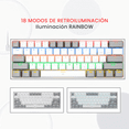 thumbnail image 4 of Teclado Gamer Redragon Fizz Rainbow Blanco/Gris 60%, 4 of 6