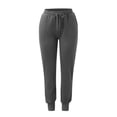 thumbnail image 5 of Sngxgn High Waist Cargo Pants Women Women Solid Trousers Casual Baggy Elastic Waist Wide Leg Pants With Pockets(Grey,S), 5 of 7