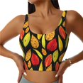 thumbnail image 3 of Goofa Autumn With Leaves Printed Sports Bras for Women, High Impact Running Bra Workout Crop Tank Tops Longline Sports Bra Push up-Medium, 3 of 9