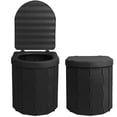 thumbnail image 2 of Portable camping toilet with lid waterproof compact grey for rv tent, 2 of 3