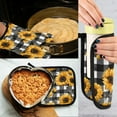 thumbnail image 5 of Yayeee Oven Mitts and Pot Holder Set of 4 Heat Resistant Kitchen Gloves Baking Hot Pad, Sunflower Plaid Pattern, 5 of 5
