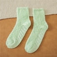 thumbnail image 2 of HAiming Yoga Fuzzy Socks for Women Winter Solid Color Fleece Warm Non Slip Midi Stockings Casual Cozy Breathable Socks, 2 of 3