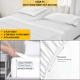 thumbnail image 4 of EXTRA 20" DEEP POCKET OF FITTED SHEET, 1000 Thread Count, 100% Egyptian Cotton Bedsheet Set, 4 PC Split Head Sheet Set for Adjustable Bed [ Top Split Head Queen- 28", Teal Blue], 4 of 8