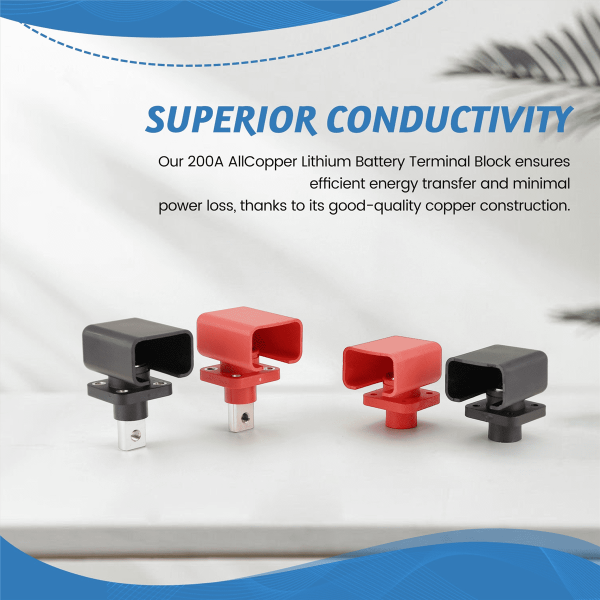200A AllCopper Lithium Battery Terminal Block High Current Energy Inverter Plug Wall Mounted Type Storage Connector 4PCS