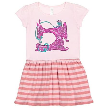 

Inktastic Stylized VIntage Sewing Machine in Pink Gift Toddler Girl Dress