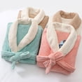 thumbnail image 3 of Kkkded Teen Youth Boys Girls Night-Robe Flannel Warm Sleepwear Solid Color Long Bathrobe Juniors Long Sleeve Robe with Autumn Winter for 5-15 Years, 3 of 8