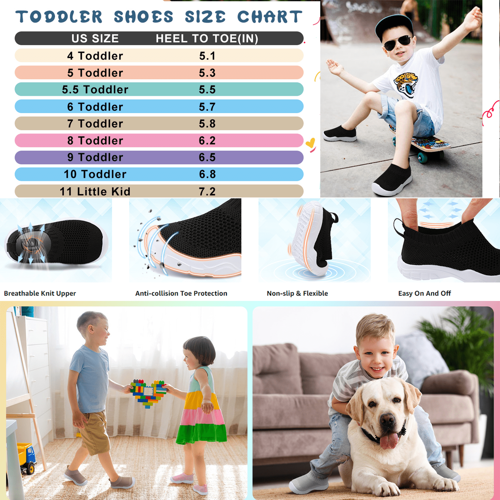 Toddler Knit Shoes for Boys and Girls
